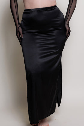 Noir Silk Skirt