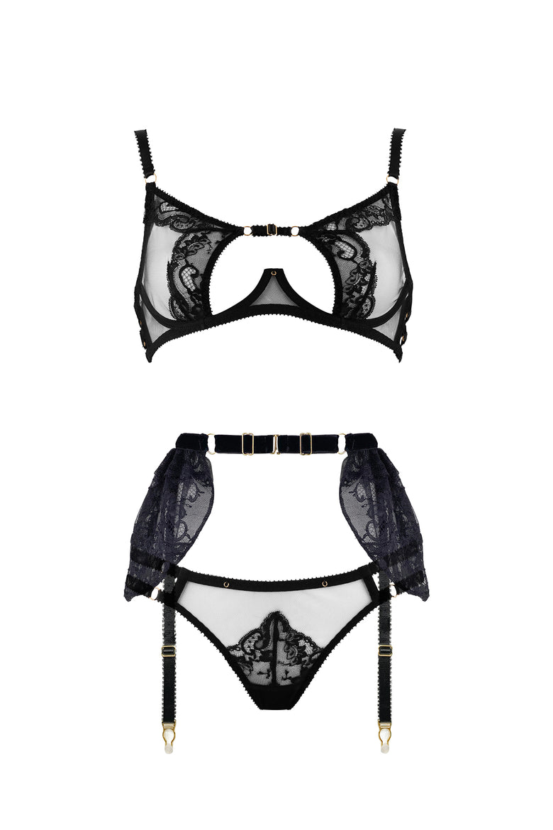 Tamara Noir Skirted Suspender