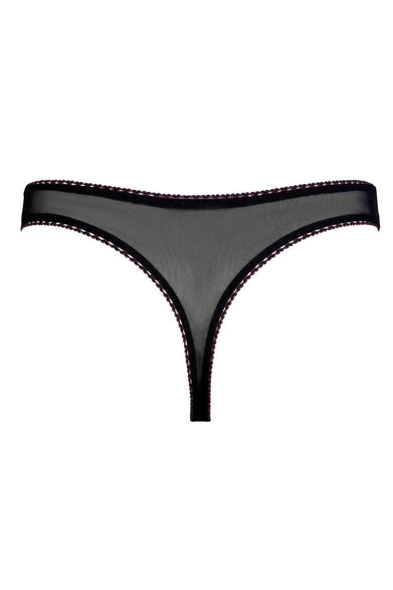 Amour black thong back - luxury lingerie bottoms 