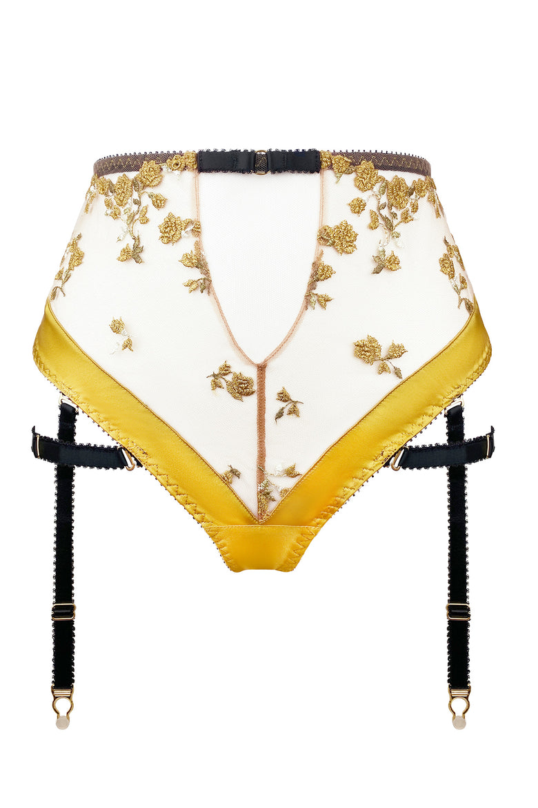 Charlotte Silk en Or High Waist Thong