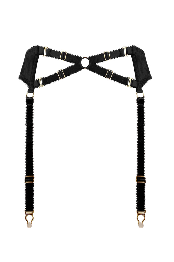 Charlotte Silk Noir Suspender