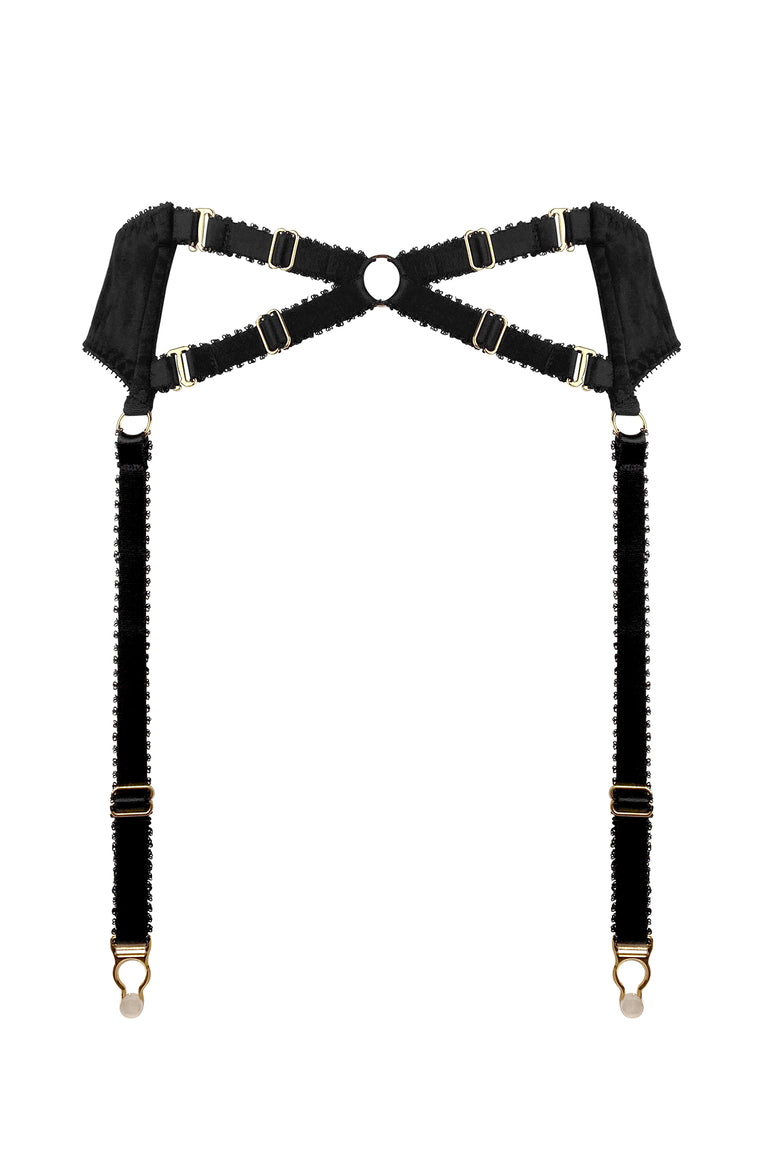 Charlotte Silk Noir Suspender