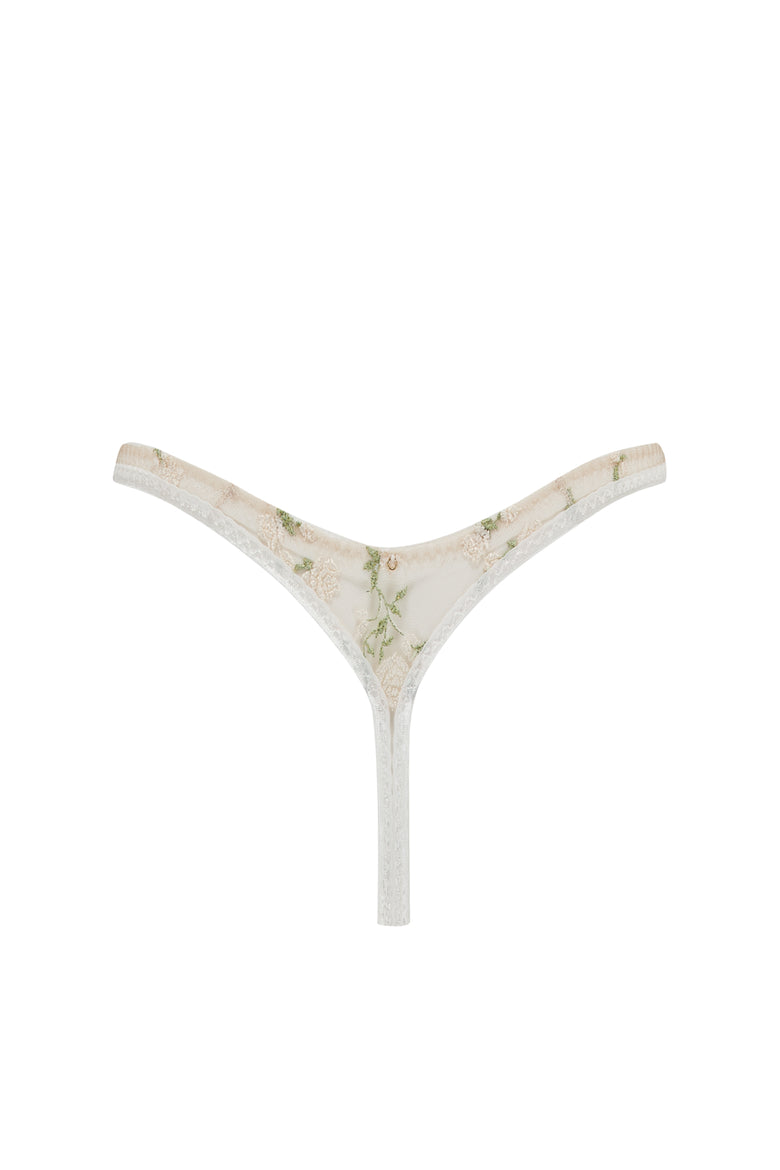 Charlotte Ivory High Cut Thong