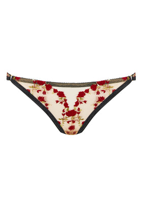 Charlotte Brief Red Rose Lingerie Embroidery Set